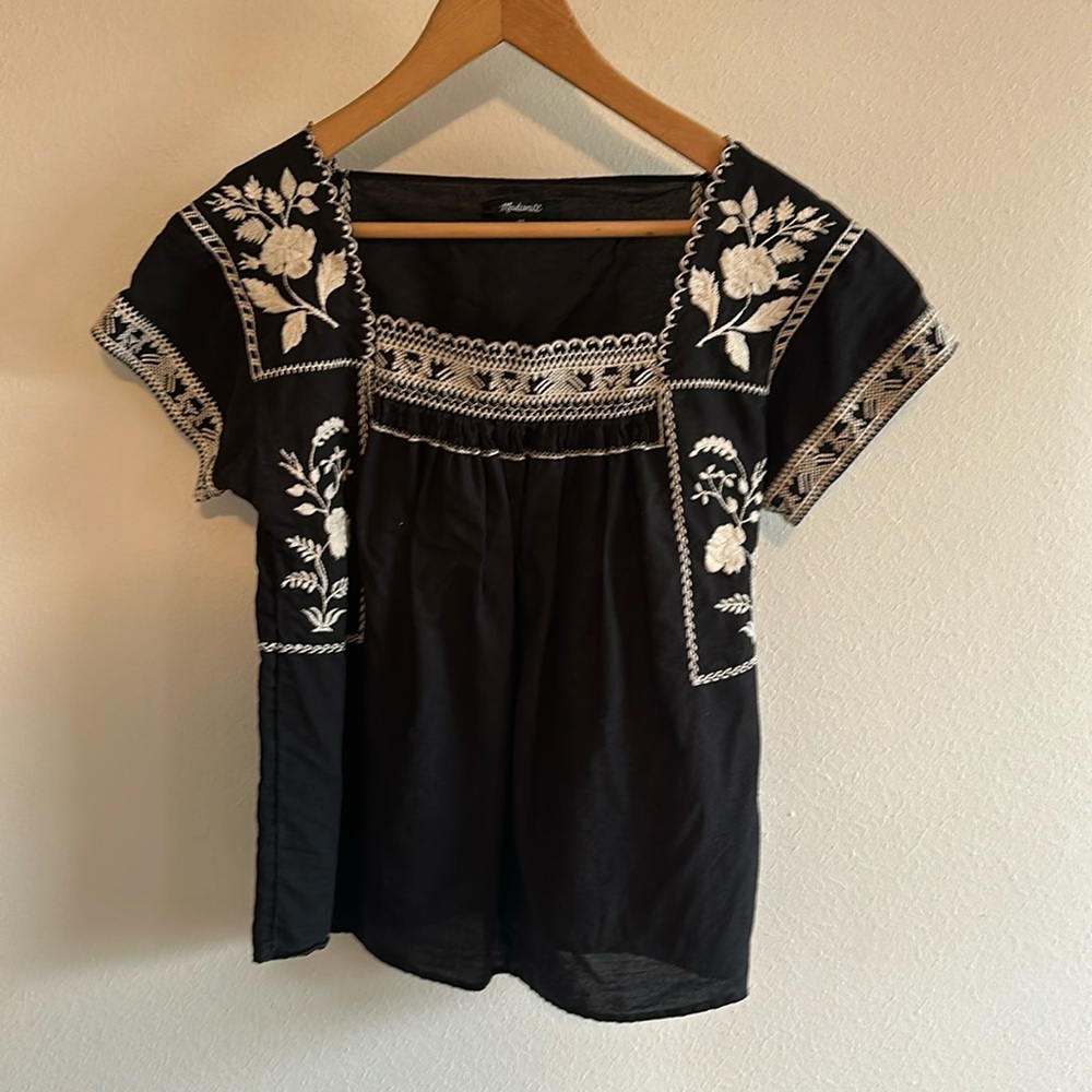 Madewell embroidered top